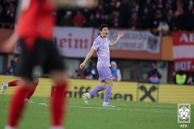 [서울=뉴시스] 한국 축구대표팀 수비수 김민재. (사진=대한축구협회 제공)