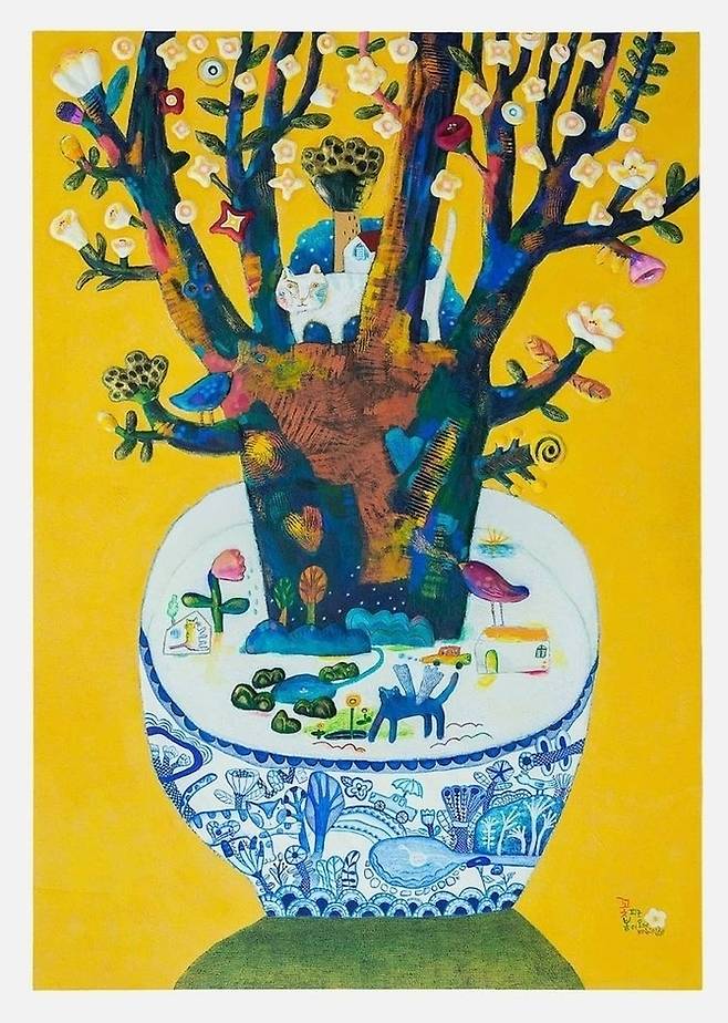 ‘꽃 피는 봄이 오면’ 162.2*112.1cm / mixed media on canvas