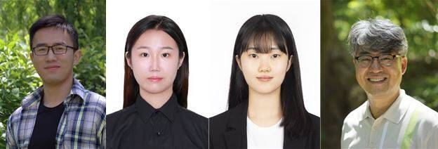(왼쪽부터)고려대 화학과의 딩치항(Ding Qihang) 박사(제1저자), 화스웨이(Hua Siwei) 석사과정(공동저자), 김고은 박사과정(공동저자), 김종승 교수(교신저자). (사진=고려대)