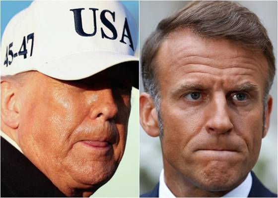 도널드 트럼프 미국 대통령(왼쪽), 에마뉘엘 마크롱 프랑스 대통령. 〈사진=로이터 연합뉴스〉