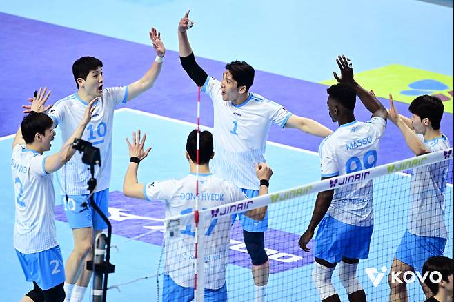 남자 프로배구 대한항공이 우승 확률 75%를 잡았다. 사진=KOVO