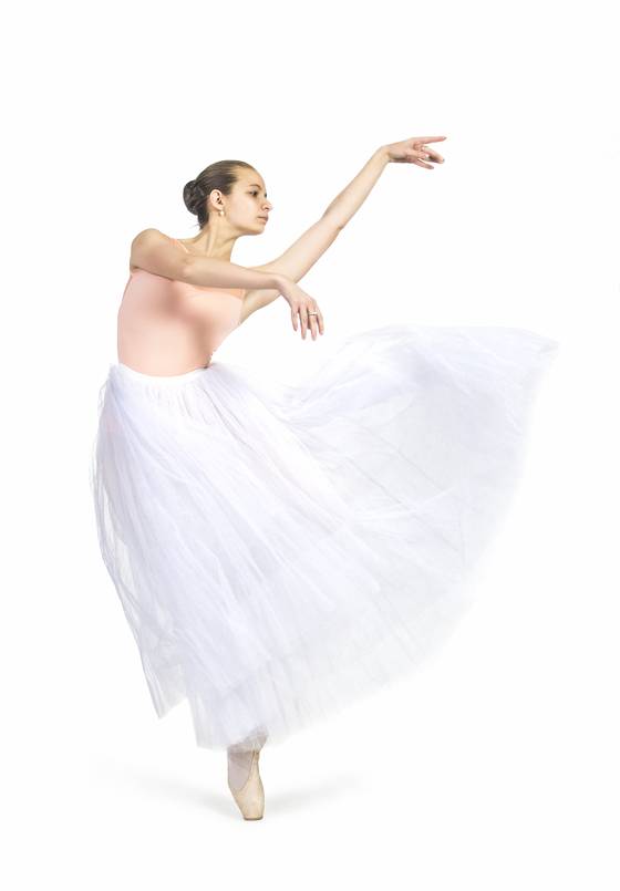 A ballerina dances
