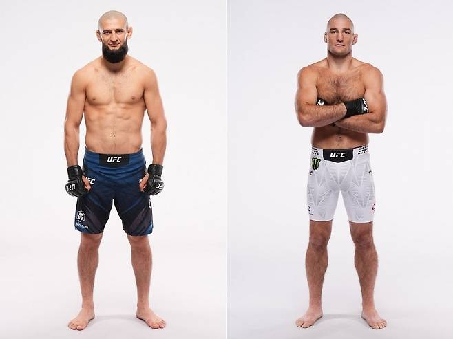 UFC 미들급 타이틀전을 벌이는 챔프 함자트 치마예프(왼쪽)와 도전자 션 스트릭랜드 [게티이미지]