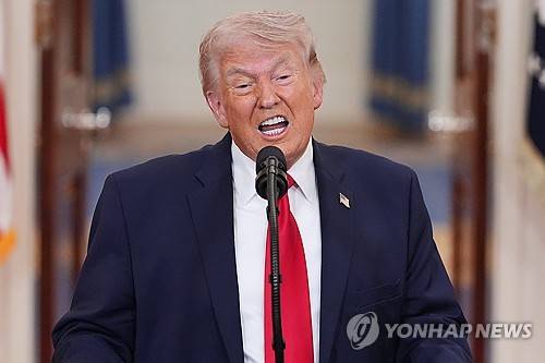 대국민 연설하는 도널드 트럼프 미국 대통령 [UPI=연합뉴스 제공]