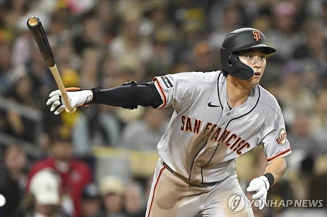 지난 1일 샌디에이고 파드리스전에 출전한 샌프란시스코 자이언츠 이정후 [로이터=연합뉴스] Mandatory Credit: Denis Poroy-Imagn Images