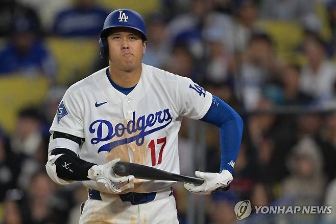 2일 클리블랜드 가디언스전에 선발 출전한 로스앤젤레스 다저스 오타니 쇼헤이 [로이터=연합뉴스] Mandatory Credit: Jayne Kamin-Oncea-Imagn Images