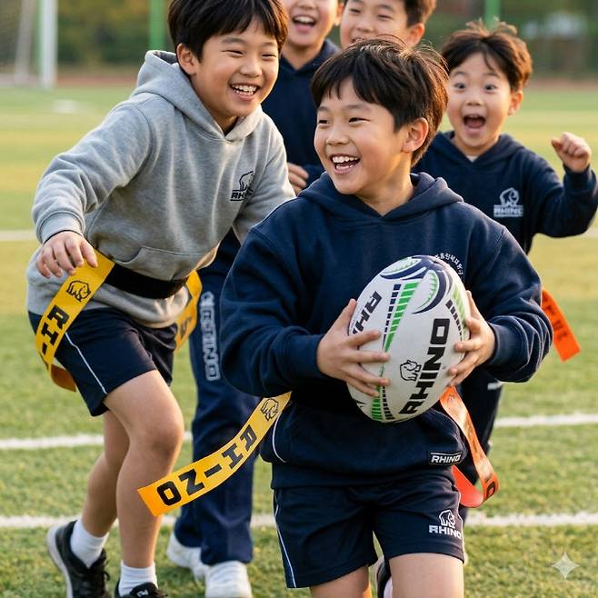 태그럭비가 최근 위축되는 학교체육의 새로운 대안으로 떠오르고 있다. 이미지=AI 생성