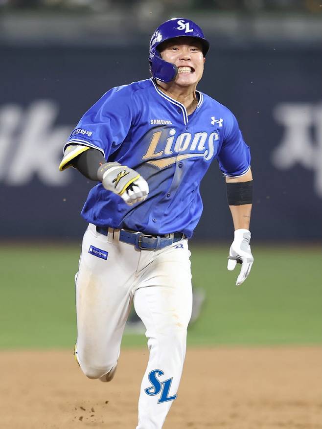 삼성라이온즈 류지혁이 3루타로 결승타점을 올리고 있다. 사진=삼성라이온즈