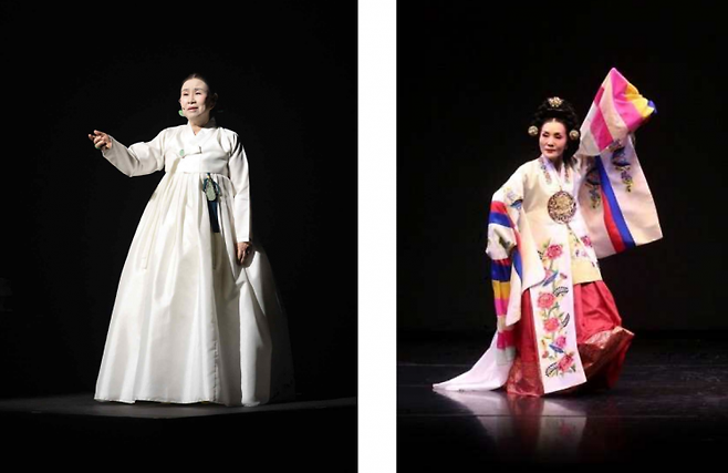 서도소리 김광숙 보유자(왼쪽)와 태평무 양성옥 보유자