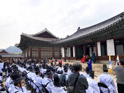 ‘퇴계선생 마지막 귀향길 재현 행사’ 개막식 현장(사진 이승연 기자)