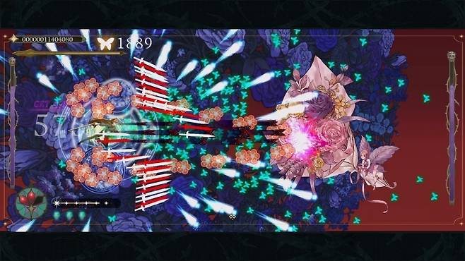 ‘식혼도: 블루 피에타’. 전작과 달리 가로 화면 탄막 슈팅 게임으로 개발 중이다.