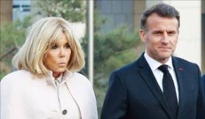 2일 국빈 방한한 에마뉘엘 마크롱 프랑스 대통령과 브리지트 마크롱 여사. /최혁 기자