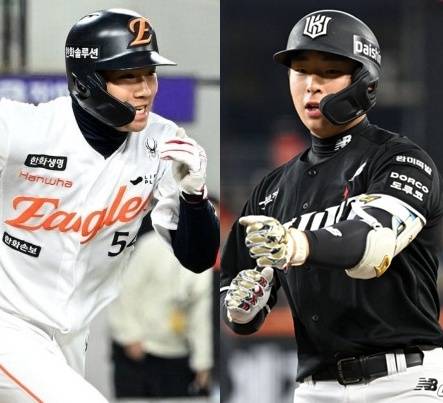 한화 오재원(왼쪽)-KT 이강민. /사진=OSEN