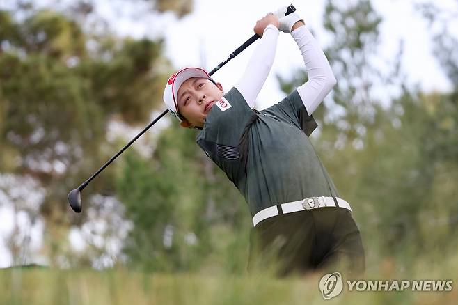 김효주의 아람코 챔피언십 1라운드 경기 모습 [AP=연합뉴스]