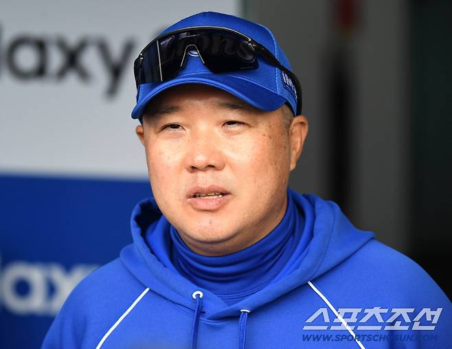 31일 대구 삼성라이온즈파크에서 열리는 삼성과 두산의 경기. 기자들 질문에 답하고 있는 삼성 박진만 감독. 대구=송정헌 기자songs@sportschosun.com/2026.03.31/