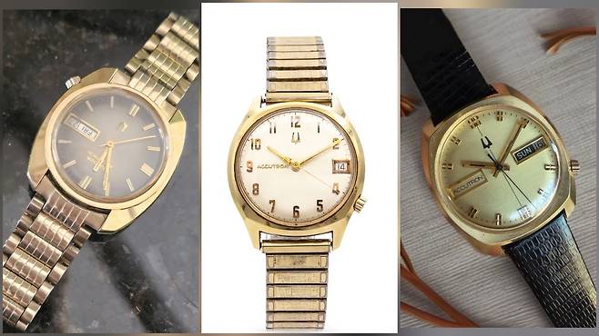 1967~1975년에 생산된 부로바(Bulova) 아큐트론(Accutron) 시계들