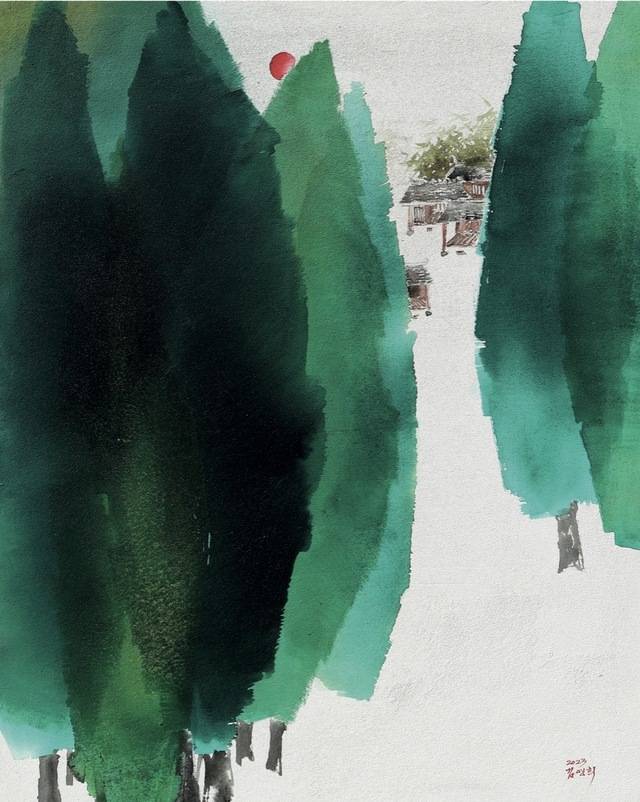 '김영희 ‘초록 끝에 달린 아침’/ 사진=작가 제공