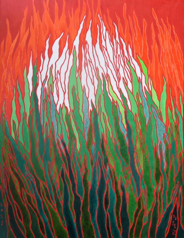 정철교, 녹색불씨, 2025. 레오앤갤러리 제공