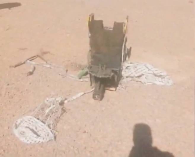 이란이 공개한 격추된 F-15E 조종사 좌석./텔레그램