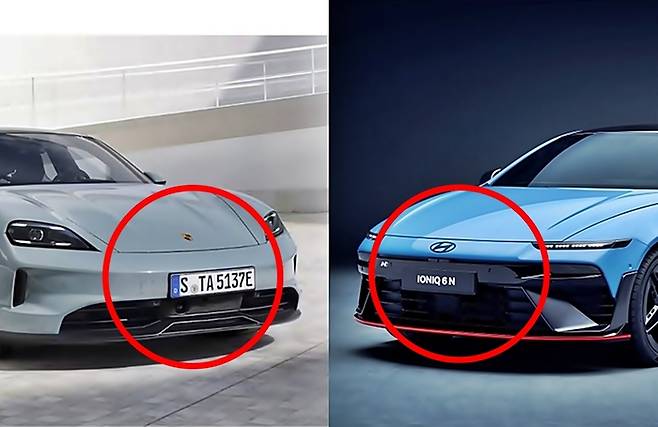 포르쉐 타이칸(왼쪽)과 아이오닉6N, 두 차종 모두 ‘세계 올해의 고성능 자동차’를 수상했다. [사진출처=포르쉐, 현대차/편집=최기성 매경 디지털뉴스룸 기자]