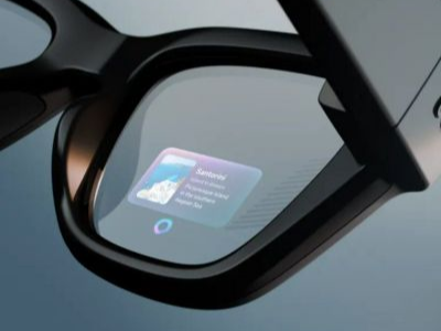 메타에서 출시한 스마트 안경에 사진과 글자 등이 떠 있는 모습. [메타 홈페이지 갈무리]