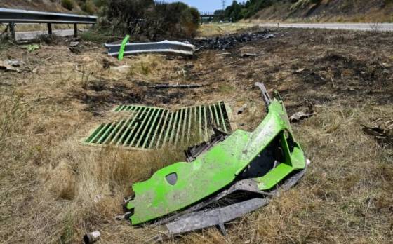 디오고 조타 교통 사고 현장 모습. /사진=더선 갈무리