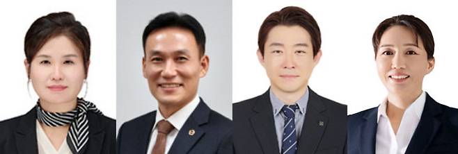 6.3지방선거 본선에서 4파전 구도가 유력시되는 4선거구의 후보군. 더불어민주당 여미전(왼쪽부터), 국민의힘 윤지성, 조국혁신당 김효섭, 개혁신당 김순주.(사진=각 정당 등 제공)
