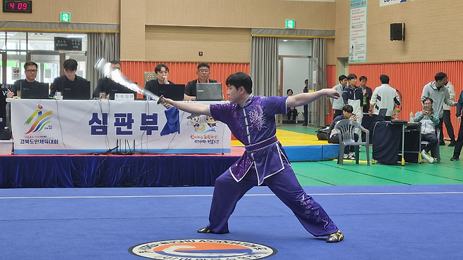 경산시 홍진희 선수가 도술 경기를 펼치고 있다. /김세동기자