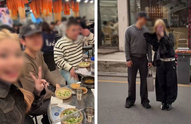 2026년 서울에서 만난 응옥 아인 씨와 A 씨. 사진=틱톡 갈무리