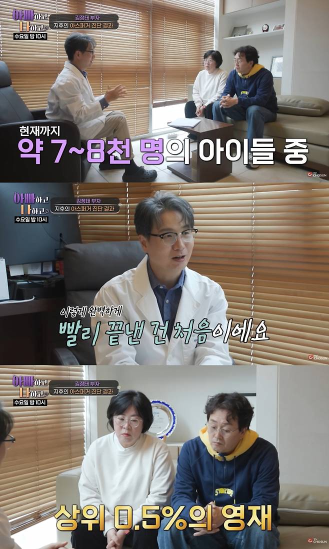 배우 김정태 아들 지후가 아스퍼거 증후군 진단을 받았다./사진=유튜브 채널 'TV조선'