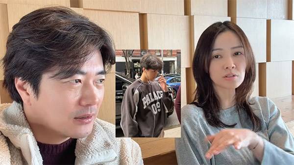 배우 권상우-손태영 부부와 그의 아들. [손태영 유튜브 캡처]