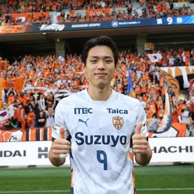 일본 J1리그 최단 시간 득점 기록을 새로 쓴 오세훈. 시미즈 S-펄스 구단 SNS