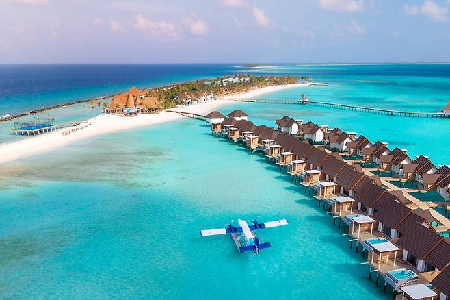 2026년 2월 그랜드 오픈한 메야푸시 몰디브 전경. 사진제공|팜투어