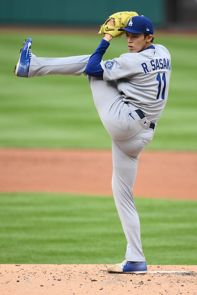 ▲ 6일(한국시간) 워싱턴 내셔널스와 경기에 선발 등판한 사사키 로키. ⓒ연합뉴스/AP