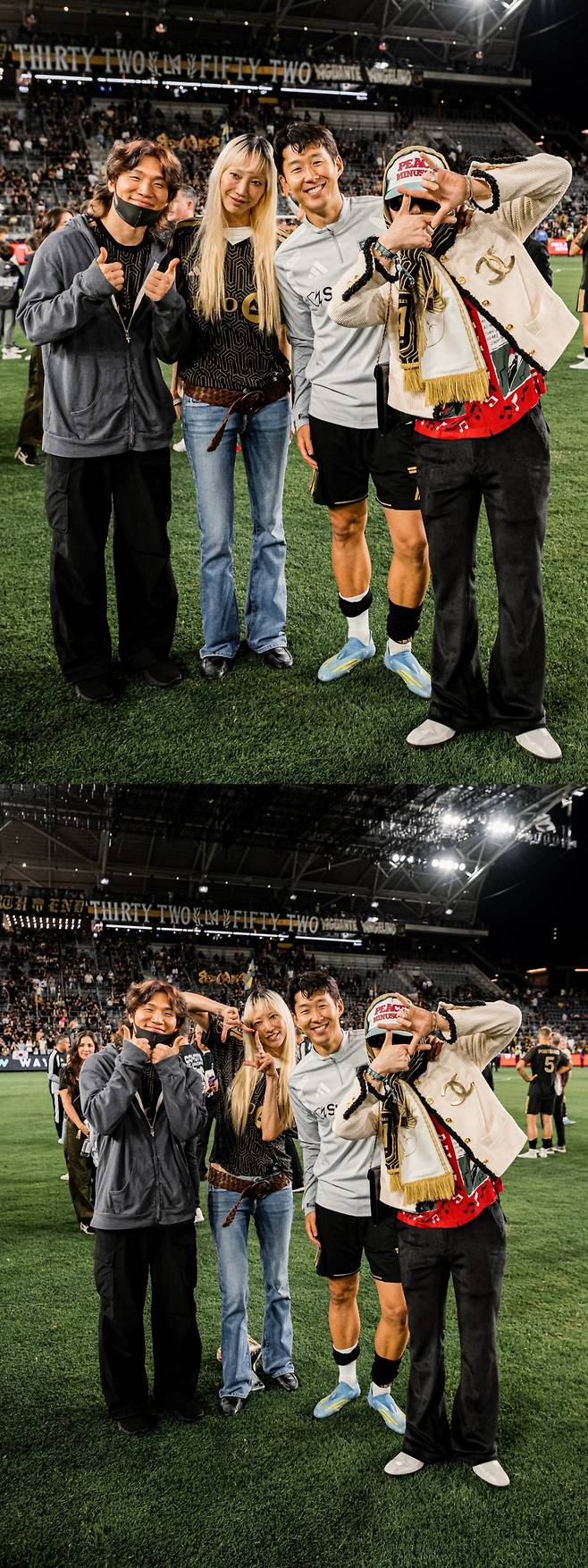 왼쪽부터 대성, 수주, 손흥민, 지드래곤