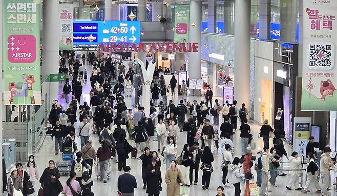 ▲ 인천공항 제1여객터미널 면세구역. /김기성 기자 audisung@incheonilbo.com