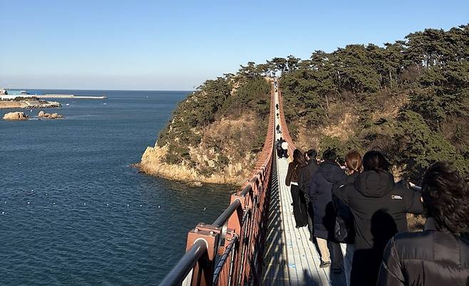 지난 2023년부터 3년 연속 이용객 감소세를 보이고 있는 울산 동구 대왕암공원의 출렁다리.