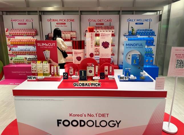 올리브영 센트럴 명동 타운 1층 푸드올로지 팝업 현장/사진=김다이 기자 @neverdie