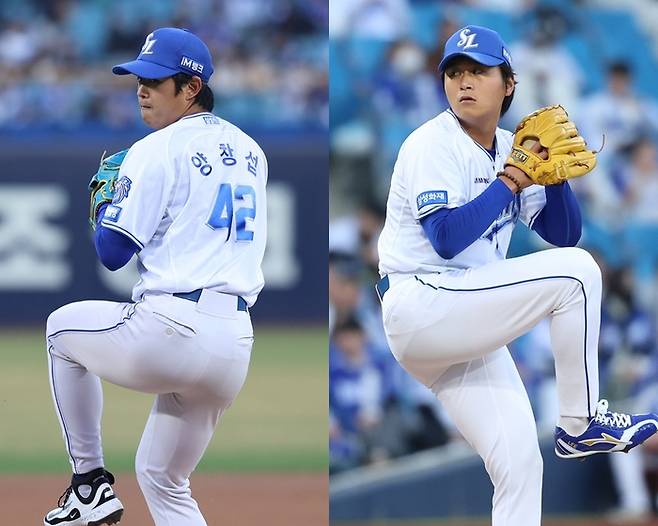 삼성 양창섭(왼쪽)과 왼손 이승현. 사진 | 삼성 라이온즈
