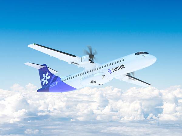 김포-사천 노선 운영 기재인 섬에어의 1호 신조기&nbsp; ATR 72-600 ⓒ섬에어