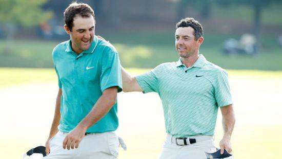 스코티 셰플러(왼쪽)와 로리 매킬로이가 올해 첫 메이저 대회인 마스터스에서 자존심 대결을 펼친다. AFP연합뉴스