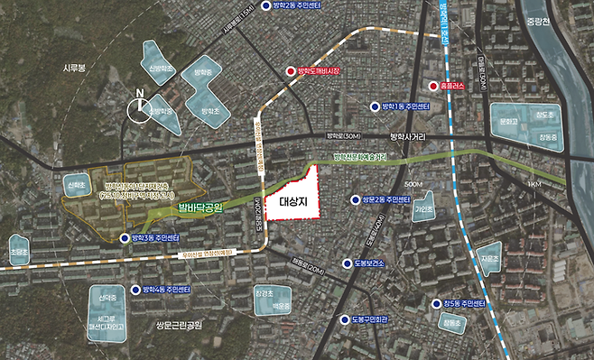 도봉구 쌍문동 26 일대 주택정비형 재개발사업 신속통합기획 위치도 [자료출처=서울시]