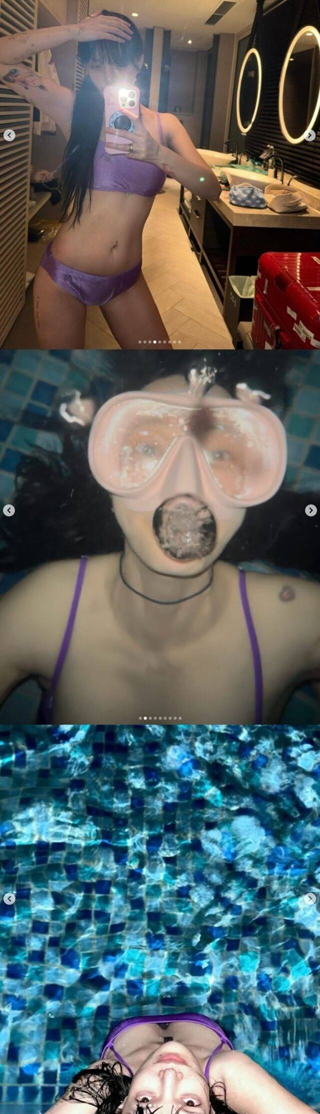 그룹 AOA 출신 가수 지민이 치명적인 비키니 실루엣을 뽐내며 온라인을 뜨겁게 달궜다./지민 소셜미디어