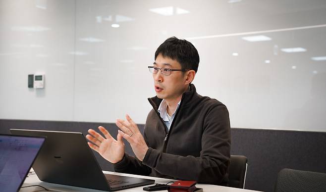 유성원 루닛 최고기술책임자(CTO)가 지난달 30일 루닛 본사에서 서울경제신문과 인터뷰를 하고 있다. 사진 제공=루닛