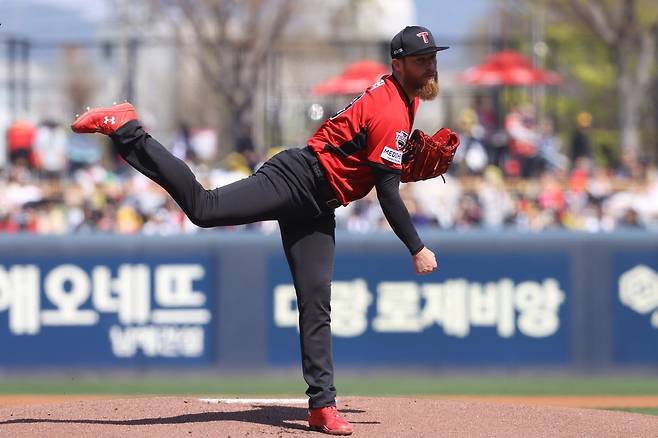 KIA 아담 올러는 지난해 KBO리그서 뛴 경험을 바탕으로 올해 강력한 투구를 펼치고 있다. 사진제공｜KIA 타이거즈