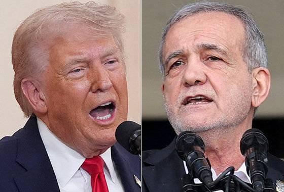 트럼프 미국 대통령(왼쪽)과 마수드 페제시키안 이란 대통령. 로이터=뉴스1.