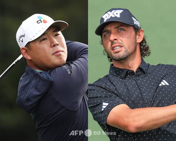 2026년 미국프로골프(PGA) 투어 메이저 대회 마스터스 토너먼트에 출전하는 김시우 프로, 마코 펜지(잉글랜드)가 마스터스 연습 라운드를 하는 모습이다. 사진제공=ⓒAFPBBNews = News1 (사진을 무단으로 사용하지 마십시오.)