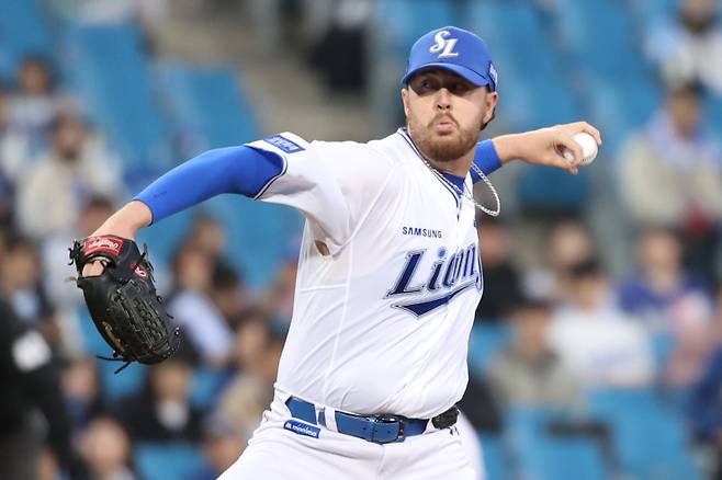 시즌 두 번의 등판에서 냉탕과 온탕을 오간 잭 오러클린. 삼성 제공