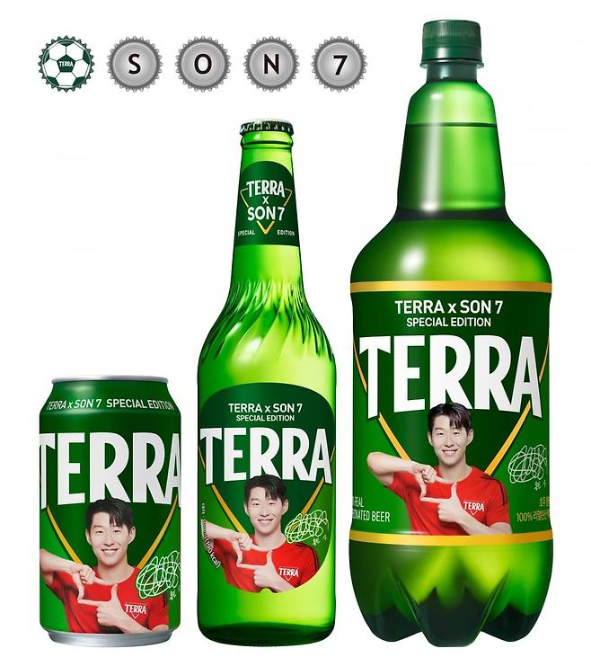 손흥민 사진과 친필 사인을 담은 에디션 제품. 사진=하이트진로