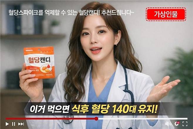 영상 매체에서의 ‘가상인물’ 표시 방법.  [공정거래위원회 제공]